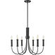 Potiss 6 Light 26 inch Matte Black Chandelier Ceiling Light
